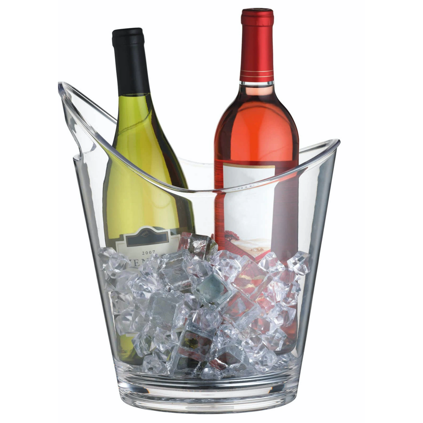 Functionele én stijlvolle ijsemmer met vierkante ijsblokjes en wijn – ideaal voor professioneel gebruik of als cadeau voor cocktailliefhebbers. Verkrijgbaar bij Sherlocks Place.