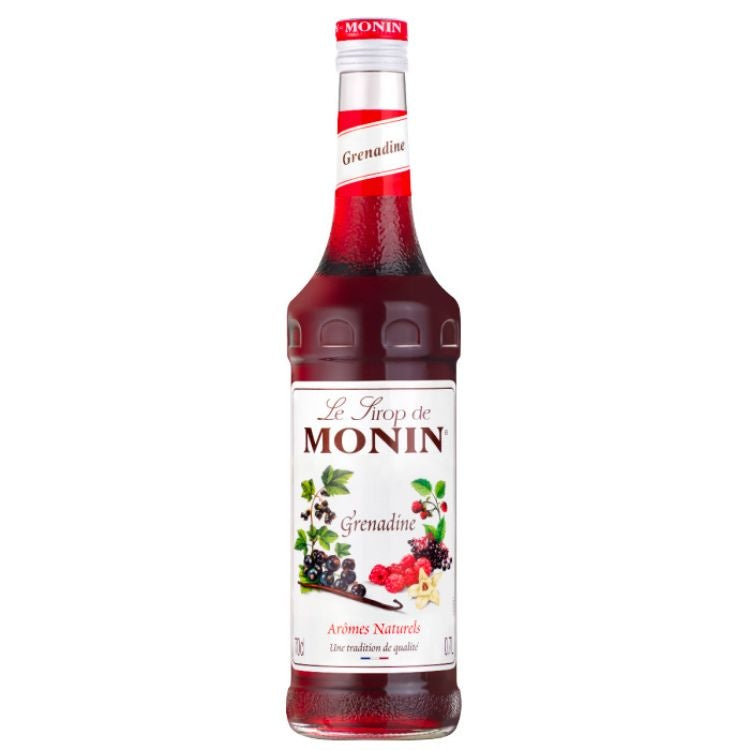 Product foto van een fles Monin Grenadine siroop 70cl Verkrijgbaar bij Sherlocks Place Rotterdam