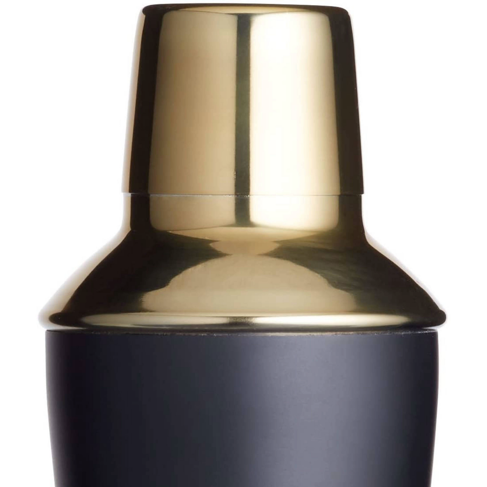 Close-up van de gouden shakerkop van de BarCraft cocktailset – luxe afwerking voor stijlvolle home bartenders. Verkrijgbaar bij Sherlocks Place.