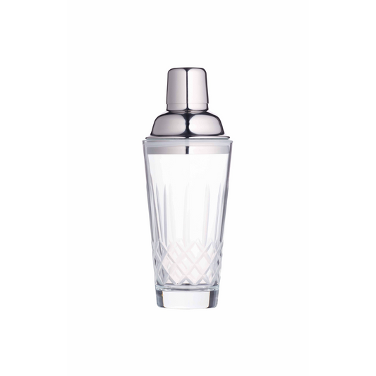 BarCraft Cut Glass Cocktail Shaker met roestvrijstalen deksel, verkrijgbaar bij Sherlocks Place – perfect voor Monin cocktailrecepten en bar supplies.