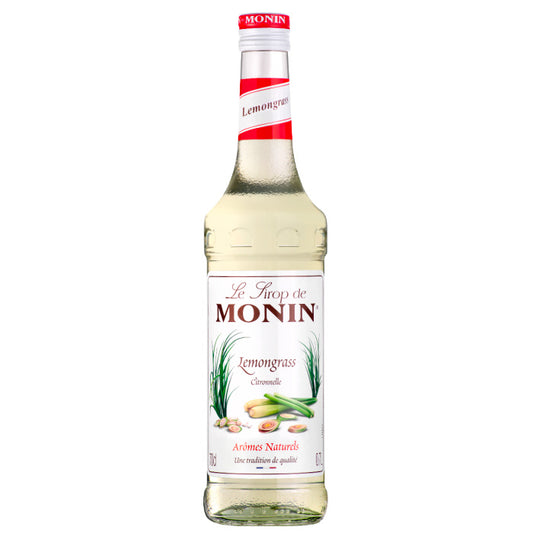 Fles MONIN Citroengras Siroop (Lemongrass) – 70cl, verkrijgbaar bij Sherlocks Place Rotterdam, ideaal voor cocktails en mocktails.