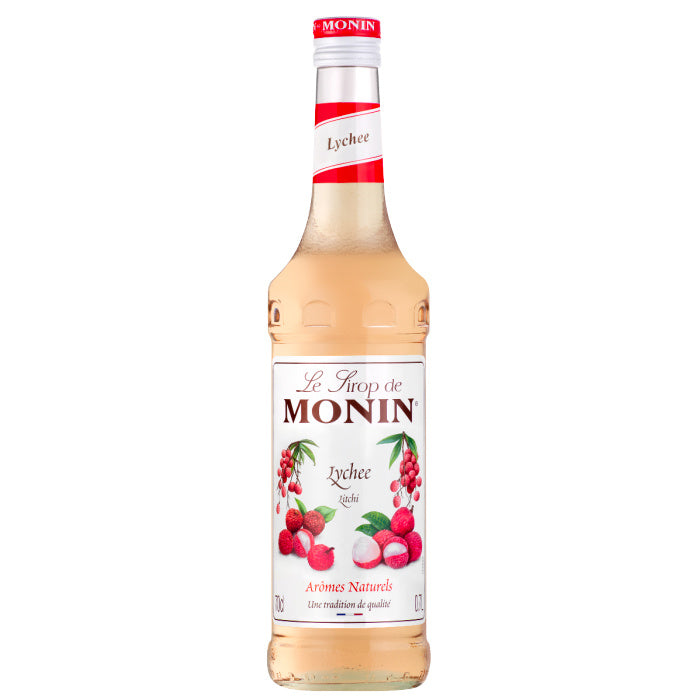 Product foto Fles Monin Lychee 70cl siroop Verkrijgbaar bij Sherlocks Place Rotterdam