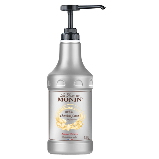 Monin La Sauce White Chocolate Topping Fles 1,89liter Sherlocks Place Rotterdam