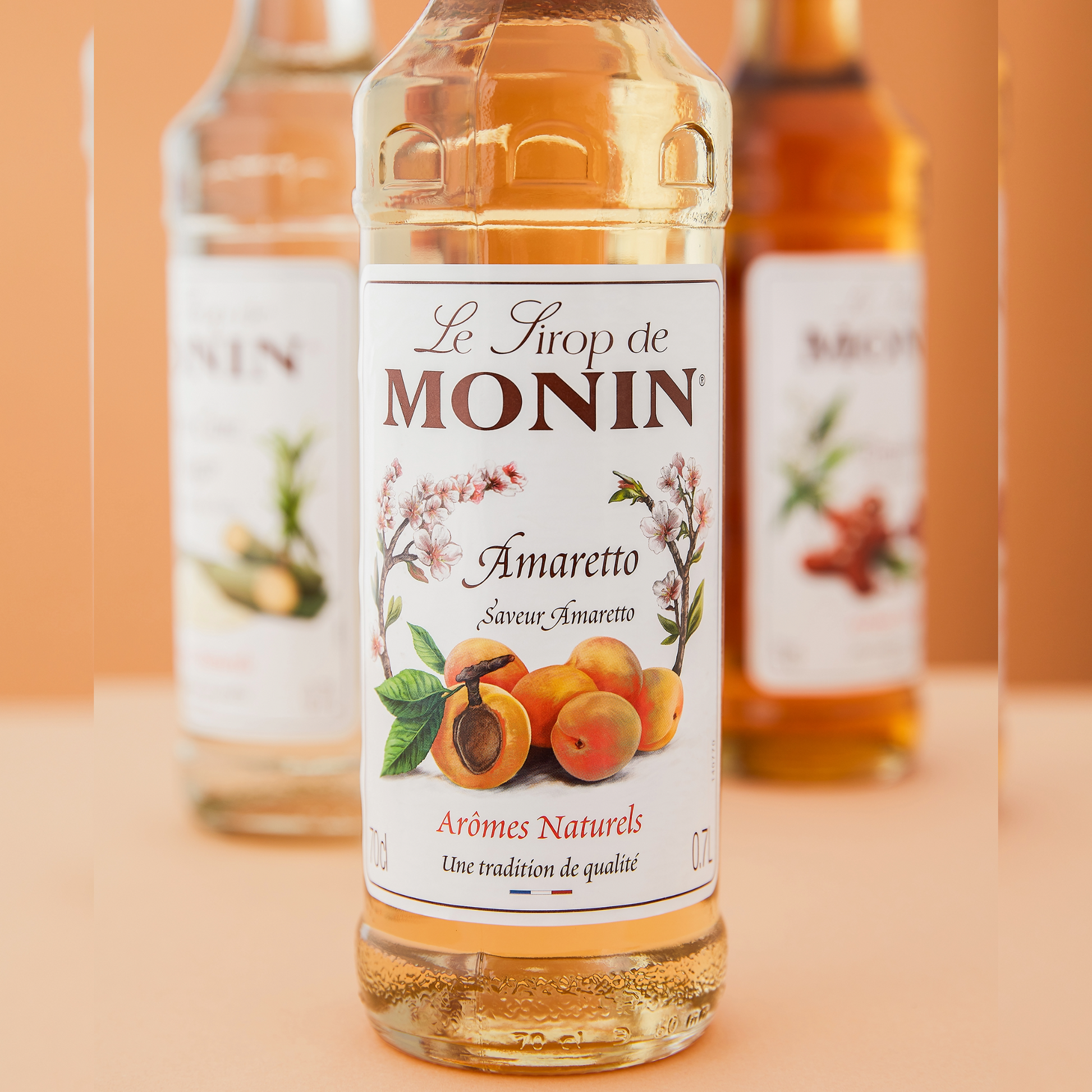 Detail Amaretto fles 70cl Monin ij Sherlocks Place Rotterdam alcoholvrij